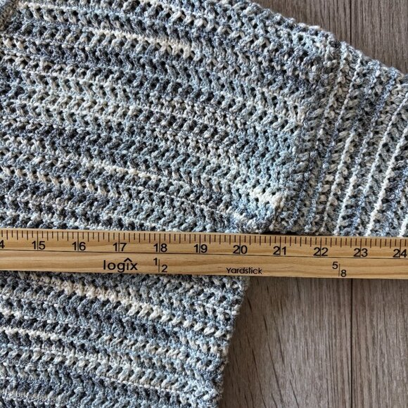 Madewell Open-Stitch Knit Pullover Sweater in Blue Space-Dye Womens XS Boho - Picture 7 of 11